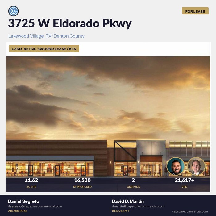 Ground lease / build-to-suit — 3725 W Eldorado Pkwy, Lakewood Village